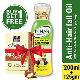 Nihar Anti Hairfall 5 Seeds Hair Oil 200ml (125gm Soap Free)