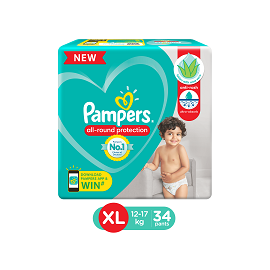 Pampers Extra Large size baby diapers (XL / 12-17 kg ) 34 Count