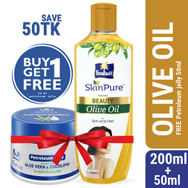 Parachute SkinPure Beauty Olive Oil 200ml (50ml Petroleum Jelly Free)