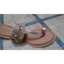 Indian Kolapuri Sandal For Ladies-Gray