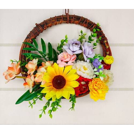 Flower Arrangement Wall Vase Wreath