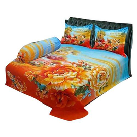 Cotton Bed Sheet With Two Pillow Covers (7.5 X 8 Feet) - Multicolor