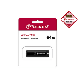 Transcend 64GB JetFlash 700 USB 3.2 Gen 1 Pen Drive Black