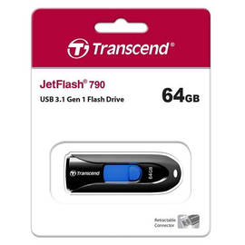 Transcend 64GB JetFlash 790 USB 3.0 Gen 1 Pen Drive Black