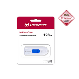 Transcend 128GB JetFlash 790 USB 3.1 Gen 1 Pen Drive White