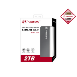 Transcend 2TB StoreJet 25C3N Portable Hard Disk Drive (HDD) Iron Gray