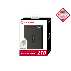 Transcend 2TB StoreJet M3 Portable Hard Disk Drive (HDD) Iron Gray Slim, 2 image