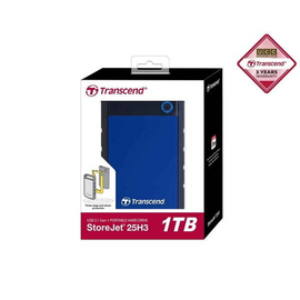 Transcend 1TB StoreJet 25H3B Portable Hard Disk Drive (HDD) Blue
