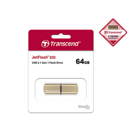 Transcend 64GB JetFlash 820 USB 3.1 Gen 1 Pen Drive Gold