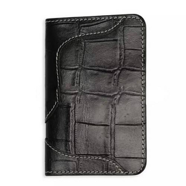 BLACK COCO PRINT COW LEATHER PARTY CARD HOLDER FOR MEN AN-CH78(Black)