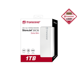 Transcend 1TB StoreJet 25C3 Portable Hard Disk Drive (HDD) Silver