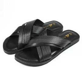 BLACK COLOR COW LEATHER MEN'S SANDAL FOR MEN AN-SL-17