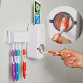 Automatic Toothpaste Dispenser with Brush Holder Set