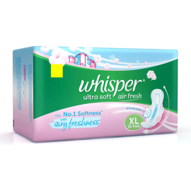 Whisper Ultra Softs Air Fresh Sanitary Pads for Women, XL 30 Napkins