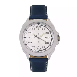 Helix Blue Leather Analog Watch for Men - TW034HG00