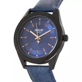 Helix Blue Leather Analog Watch for Men - TW031HG08, 2 image