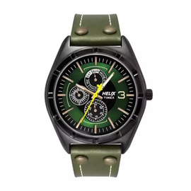 Helix Analog Leather Green Men's Watch-TW029HG14