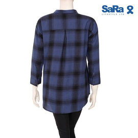 SaRa Ladies Casual Shirt (SRK16B-BLACK & BLUE CHECK), 3 image