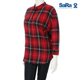 SaRa Ladies Casual Shirt (SRK16A-RED & BLACK CHECK), 2 image