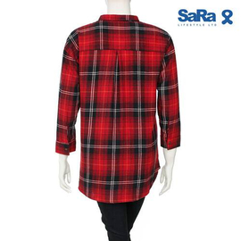 SaRa Ladies Casual Shirt (SRK16A-RED & BLACK CHECK), 3 image