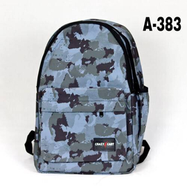 Stylish Gray Backpack- Army Print