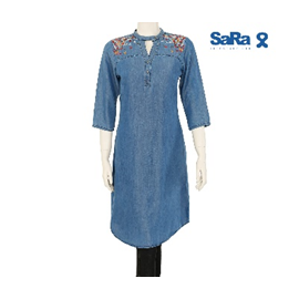 SaRa Ladis Denim Kurti (WKU11WDC-Indigo)