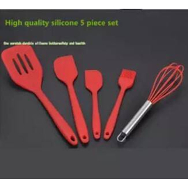 Baking Tool Sets Non-Toxic Hygienic Safety Heat Resistant-Red-Silicon, 5 image