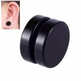 Pair of 6 mm Black Circular Magnetic Stud Earrings For Men, 2 image