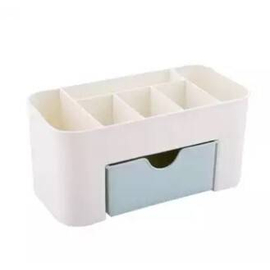 Table Cosmetic Make Up Storage Box Organizer-Cream Color, 5 image