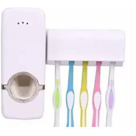 Automatic Toothpaste Dispenser With Brush Holder - White