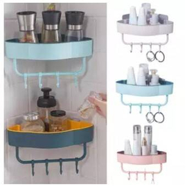 Bathroom Shelf Corner With Hanger - Multicolor