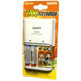 Sanyo 2700mAh Eco Charger with 2x AA 2700 Battery-White, 2 image