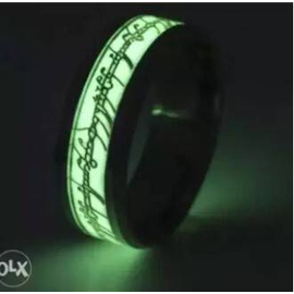 Stainless Steel Luminous Rings Glow In The Dark Fluoresce Finger Ring for women men