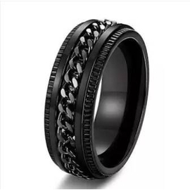 Yellow Chimes Tough Dude Black Chain Stainless Steel Ring for Men and Boys, 2 image