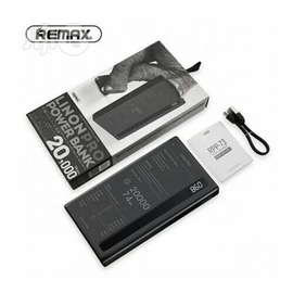 Remax 20000 mAh LINON PRO Power Bank With Dual USB Led Light Black-Black