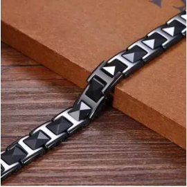 Luxury Black Ceramic Magnetic Therapy Germanium Health Link Bracelet, 3 image