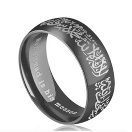Black Stainless Steel Anillos Totem Quarn Written Ring For Men/Women