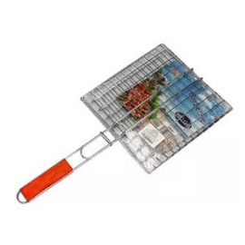Steel Outdoor Camping Grill BBQ Mesh Net Tongs Clip Barbecue Cooking Tool-Silver, 3 image