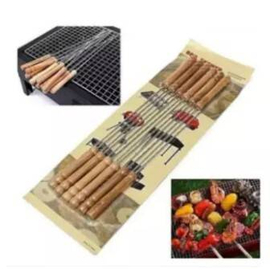 BBQ Stainless Steel Stand with 5 Stick - Silver