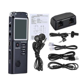 Voice Recorder USB Professional Mini Dictaphone MP3 Player 8GB Digital Sound Voice Activated Audio Recorder-Black