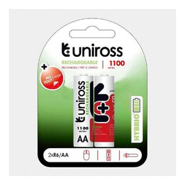 Uniross Rechargeable AA Hybrio Battery-Black