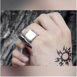 Van Unico Stainless Steel Signet Ring for Men