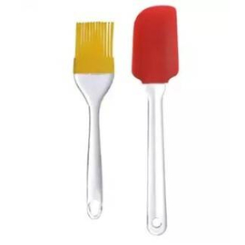 Spatula and Pastry Brush Set, Oil Brush - Silicon - (Set of2), 2 image