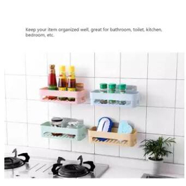 1Pc Multipurpose Kitchen Bathroom Shelf Wall Holder Storage Rack, 4 image