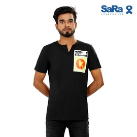 SaRa Mens T-Shirt (MTS301YF-Black)