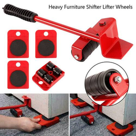 5 Pcs Professional Furniture Transport Lifter tool Set Heavy Stuffs Moving Hand Tools Set Wheel Bar Mover Device