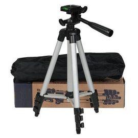 Tripod Camera and Mobile Stand - Silver and Black