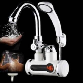 Electric Instant Hot Water Tap With Hand Shower (Wall Mount)