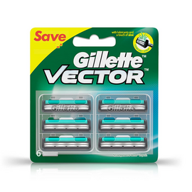 Gillette Vector Shaving Razor Blades - 6 Cartridge