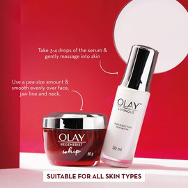 Olay Powerduo Regenerist Whip and Luminous Serum Hydrate & Glow Pack- 50g & 30 ml